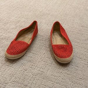 Naturalizer Red Laser-Cut Espadrille-Style Slip-Ons